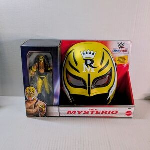 WWE Rey Mysterio Yellow & Black Mask + Action Figure Set – Special Edition Role